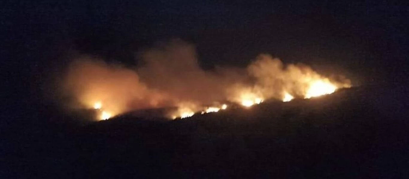 Σε εξέλιξη πυρκαγιά σε δασική έκταση στην περιοχή Χρυσοκελλαριά στην Μεσσηνία